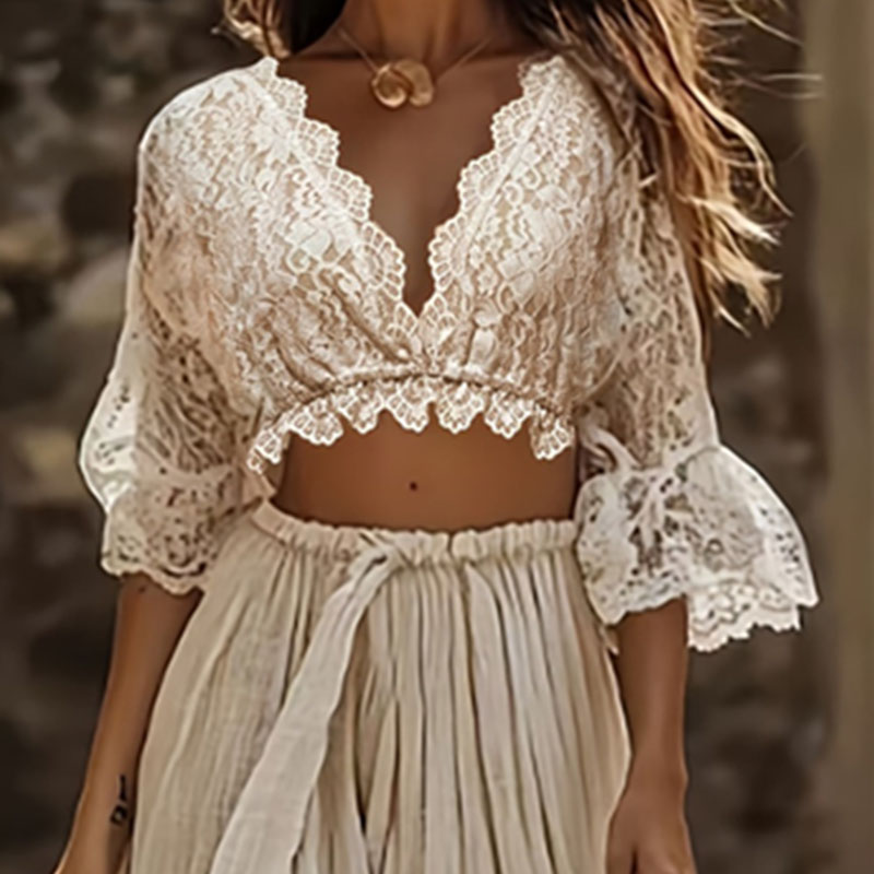 Womens Bohemian Lace Two Piece - đánh giá và giá Formal Women'S Wear