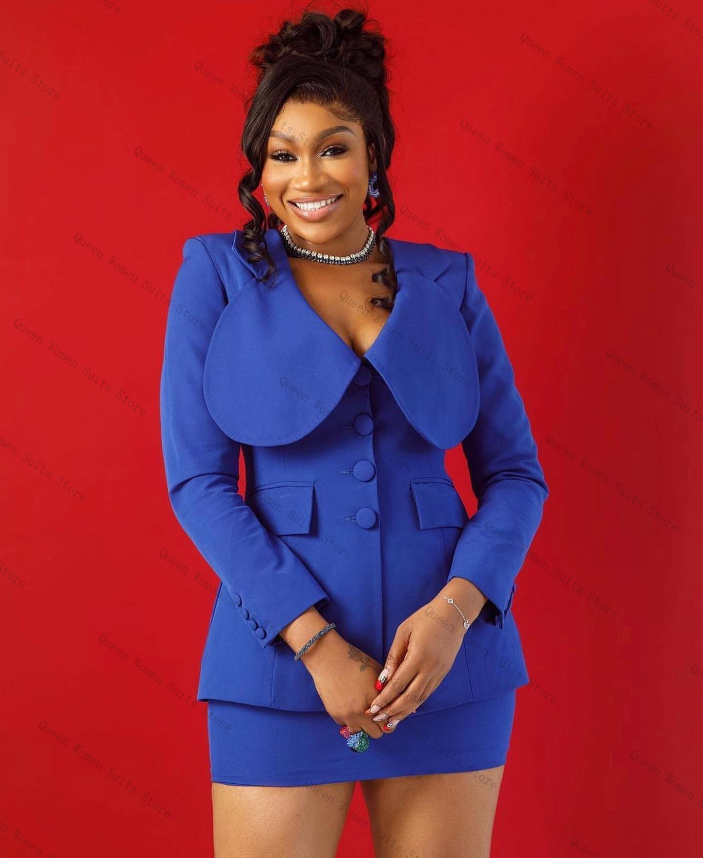 Blue Women Suit Skirt Set 2 Pi - đánh giá và giá Women'S Formal Jackets To Wear With Dresses