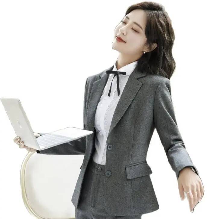 Novelty Gray Formal Blazers an - đánh giá và giá Women Formal Wear Winter