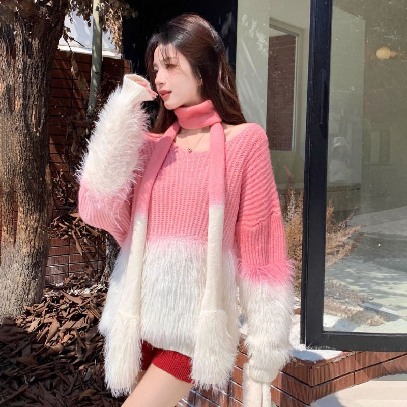 Women's Gradient V-Neck Sweate - đánh giá và giá Women Formal Wear Winter
