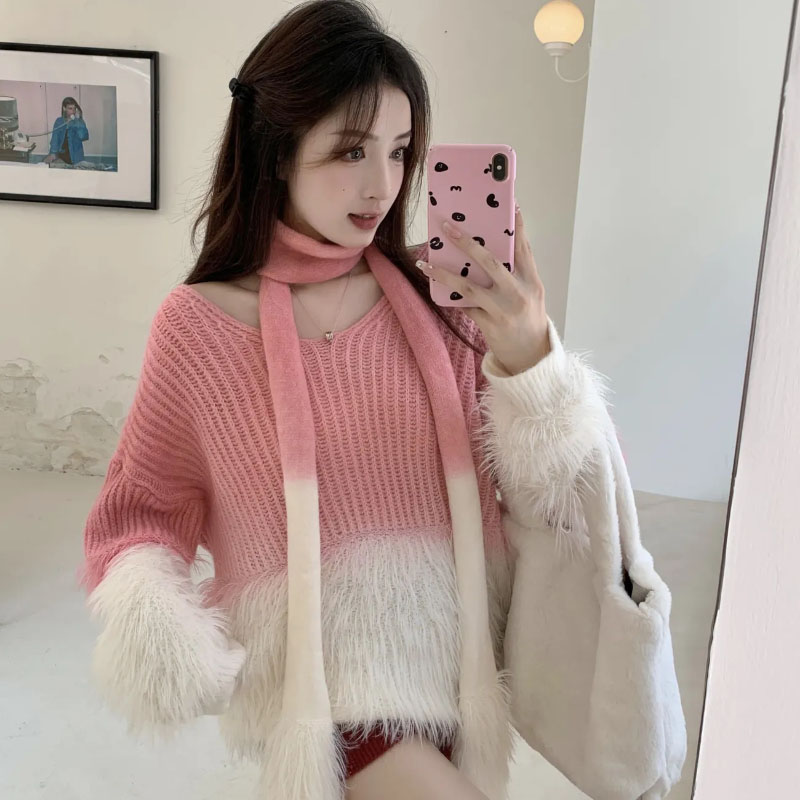 Women's Gradient V-Neck Sweate - đánh giá và giá Women Formal Wear Winter