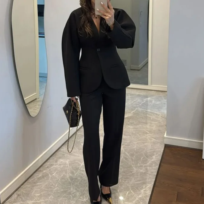 2025 New Women Black V Neck Wa - đánh giá và giá Women Formal Wear Black
