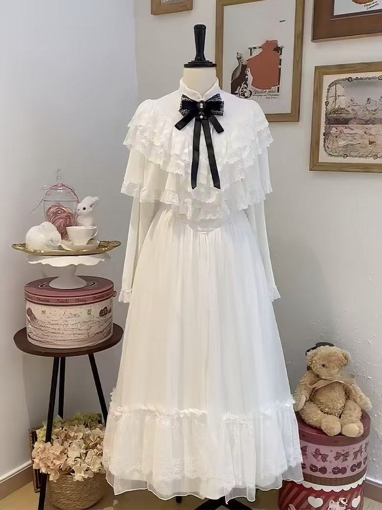 Japanese Short Sleeve Bow Lace - đánh giá và giá Japanese Women Formal Wear