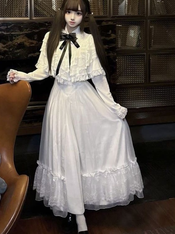 Japanese Short Sleeve Bow Lace - đánh giá và giá Japanese Women Formal Wear