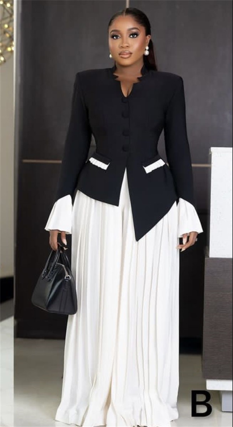 White Black Women Suits Set 2  - đánh giá và giá Women Formal Wear Black