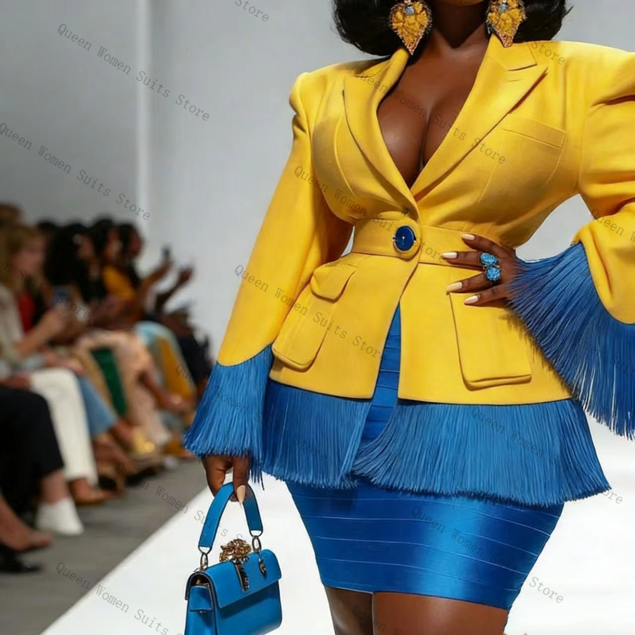 Blue Tassel Women Suit Skirt S - đánh giá và giá Women'S Formal Jackets To Wear With Dresses