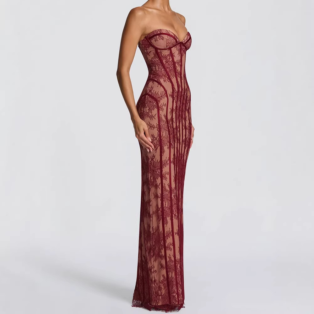 Strapless Bodycon Maxi Dress f - đánh giá và giá Formal Women'S Wear
