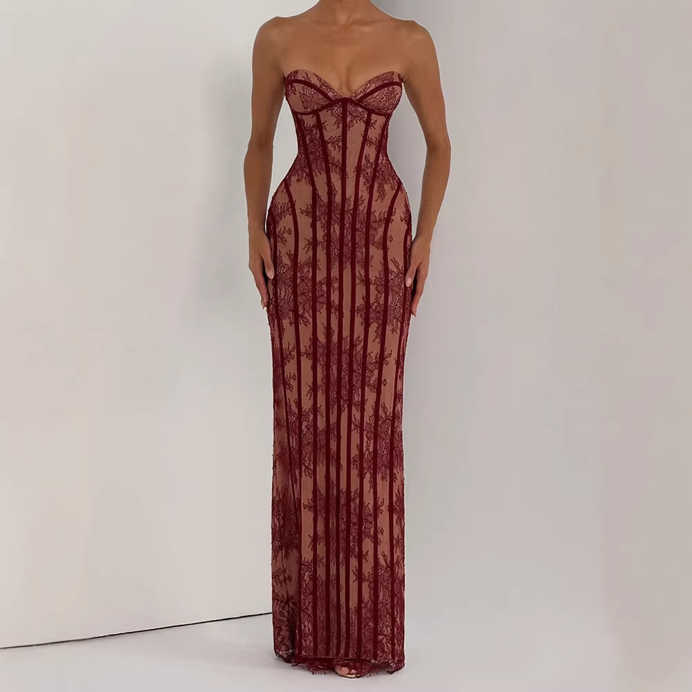 Strapless Bodycon Maxi Dress f - đánh giá và giá Formal Women'S Wear