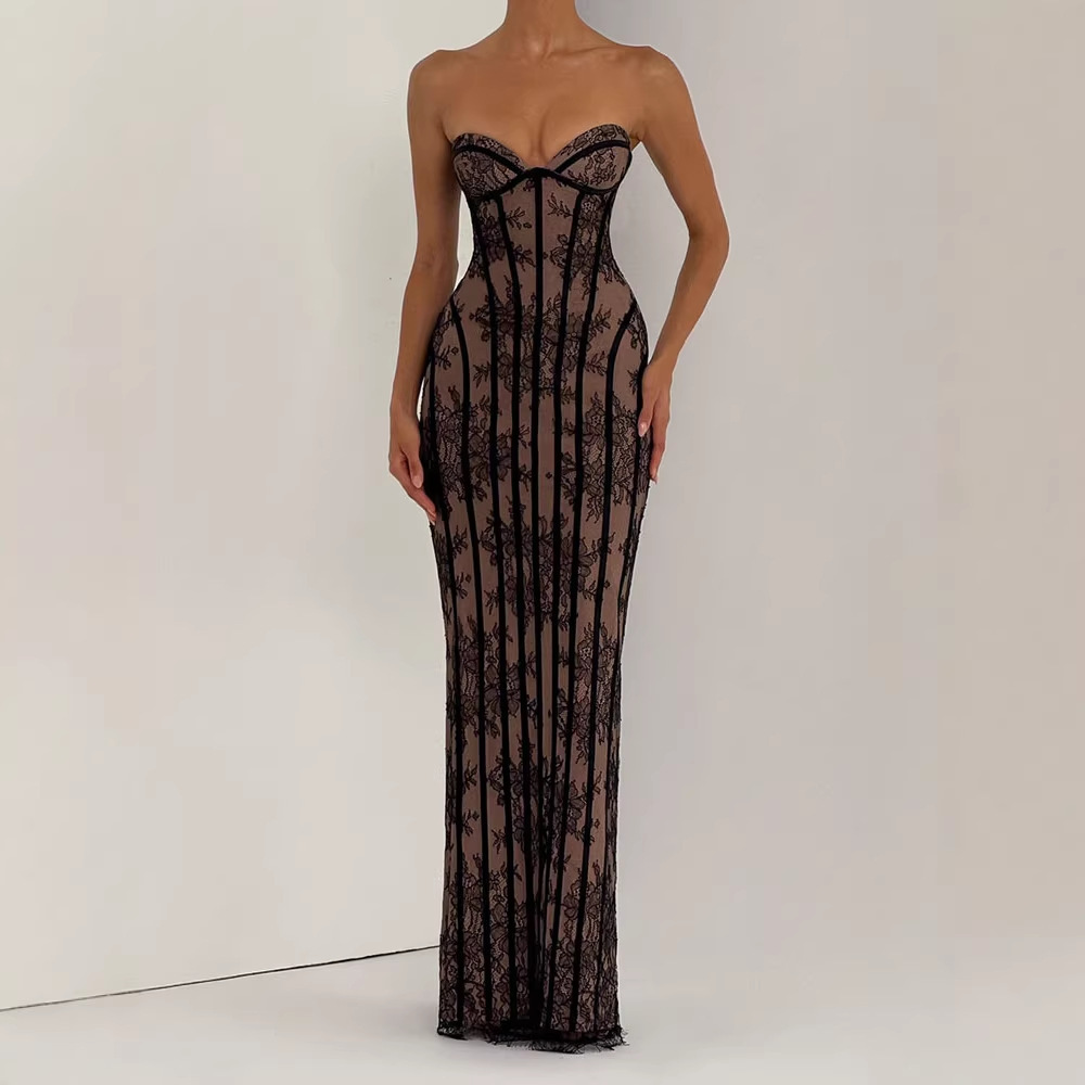 Strapless Bodycon Maxi Dress f - đánh giá và giá Formal Women'S Wear