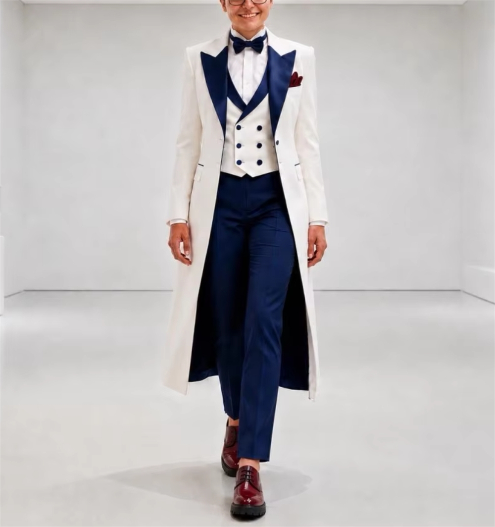 Navy Blue White Women's Jacket - đánh giá và giá Formal Women'S Wear