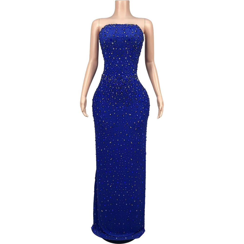 Sparkly Rhinestone Blue Strapl - đánh giá và giá Women Luxury Formal Wear