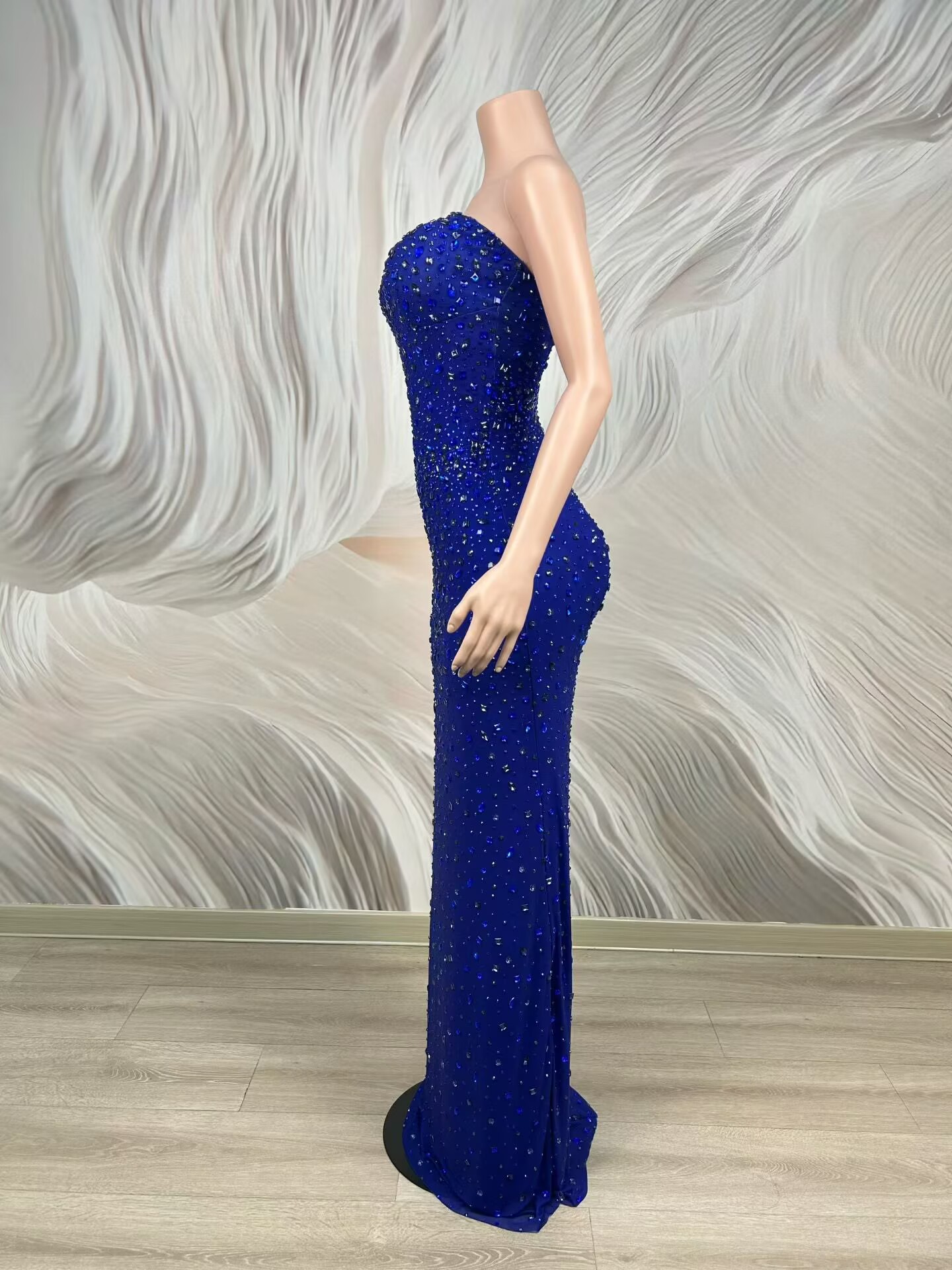 Sparkly Rhinestone Blue Strapl - đánh giá và giá Women Luxury Formal Wear